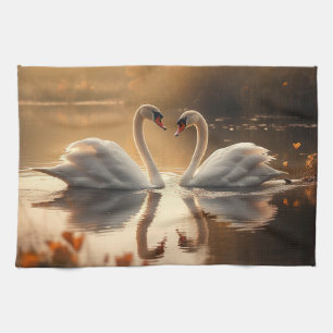 Twilight Serenity - Zwanen in liefde Theedoek