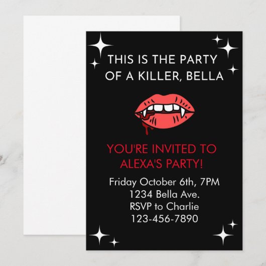 Twilight Skin of a Killer Uitnodiging (Voorkant / Achterkant)
