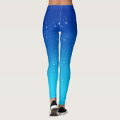Twilight Sky met Stars, Blue en Turquoise Leggings (Achterkant)