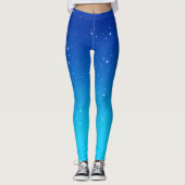 Twilight Sky met Stars, Blue en Turquoise Leggings (Voorkant)