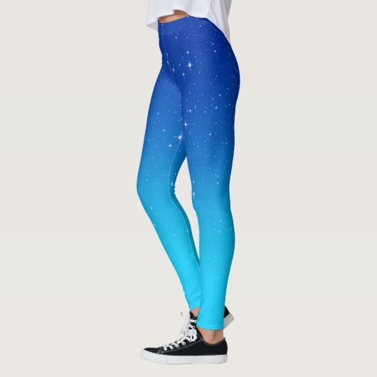Twilight Sky met Stars, Blue en Turquoise Leggings (Links)