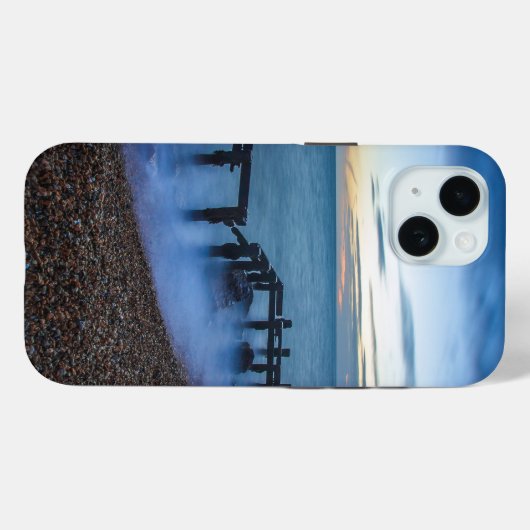 Twilight Sky Over Shoreline en Breakwater Case-Mate iPhone Case (Achterkant (horizontaal))