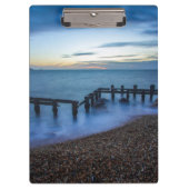 Twilight Sky Over Shoreline en Breakwater Klembord (Voorkant)