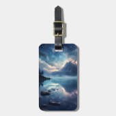 Twilight Starry Lake Mirror Celestial Symphony Bagagelabel (Voorkant verticaal)