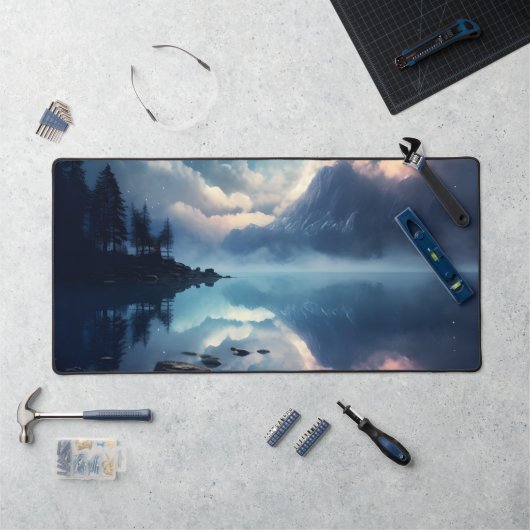 Twilight Starry Lake Mirror Celestial Symphony Bureaumat (Werkstation)