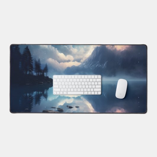Twilight Starry Lake Mirror Celestial Symphony Bureaumat (Keyboard & Muis)