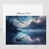 Twilight Starry Lake Mirror Celestial Symphony Feestdagenkaart (Voorkant / Achterkant)