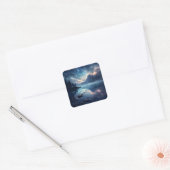 Twilight Starry Lake Mirror Celestial Symphony Vierkante Sticker (Envelop)