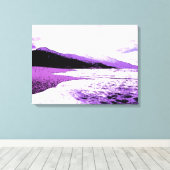 Twilight-strand in viool en paars canvas afdruk (Insitu (Houten vloer))