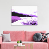 Twilight-strand in viool en paars canvas afdruk (Insitu (Woonkamer))