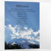 Twilight Sun Rays Five Photo Memorial Drieluik Aankondiging (Binnenzijde eerst)