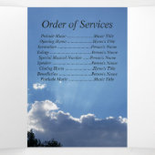 Twilight Sun Rays Five Photo Memorial Drieluik Aankondiging (Binnenkant midden)