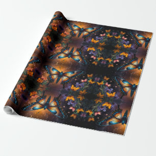 Twilight Symphony: vlinder in een kosmische tuin Cadeaupapier