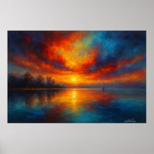 Twilight Symphony - Vogels in Vlucht bij Gouden Sc Poster