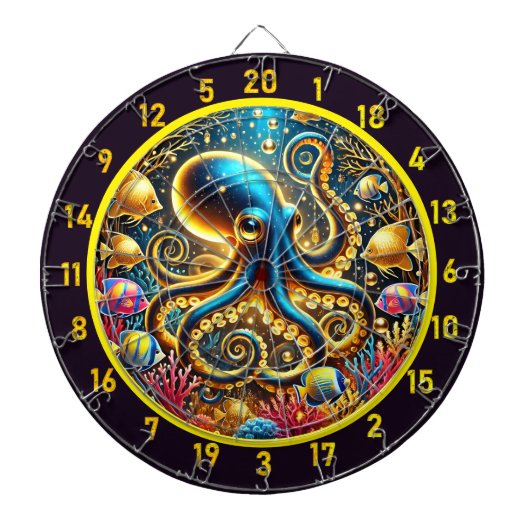 Twilight Tide Octopus Dartboard Dartbord (Voorkant)