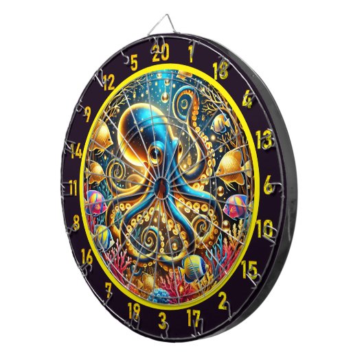Twilight Tide Octopus Dartboard Dartbord (Voorkant Rechts)