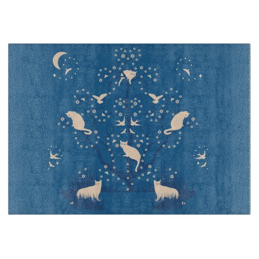 Twilight Tomcats Glass Cutting Board Snijplank (Voorkant)