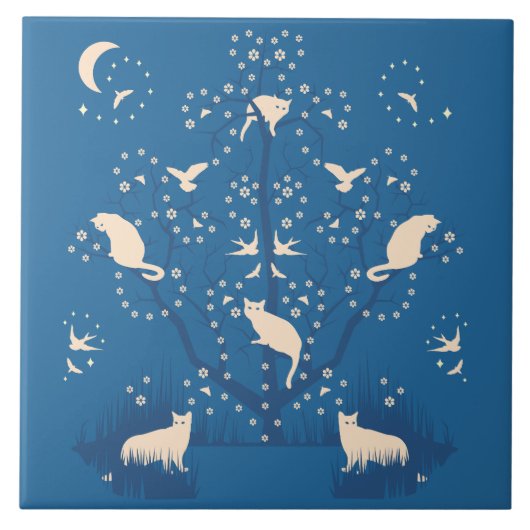 Twilight Tomcats Grote keramische tegel Tegeltje (Voorkant)