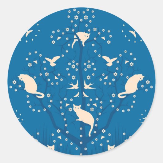 Twilight Tomcats Round Glossy Sticker (Voorkant)