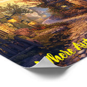 Twilight Tranquillity in een Storybook Village Poster (Hoek)