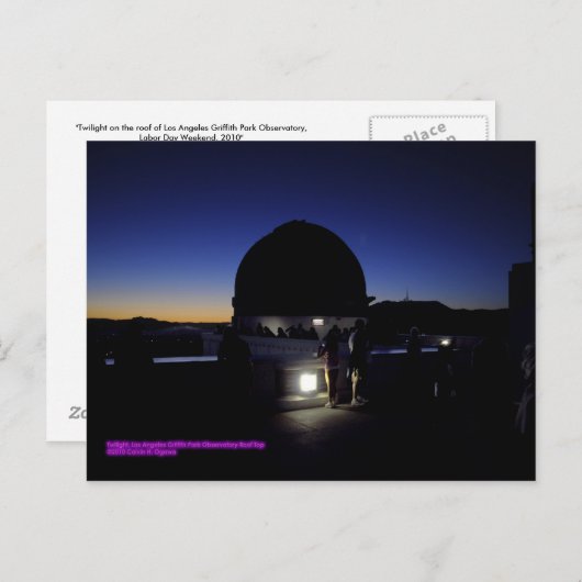 Twilight van het waarnemingscentrum van Los Angele Briefkaart (Voorkant / Achterkant)