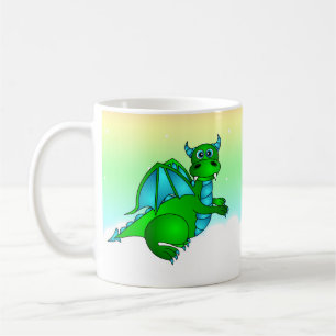 Twilight-vlucht - Cute Green & Blue Dragon Koffiemok