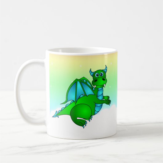 Twilight-vlucht - Cute Green & Blue Dragon Koffiemok (Links)