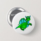 Twilight-vlucht - Cute Green & Blue Dragon Ronde Button 5,7 Cm (Voorkant /achterkant)