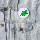 Twilight-vlucht - Cute Green & Blue Dragon Ronde Button 5,7 Cm (In situ)