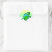 Twilight-vlucht - Cute Green & Blue Dragon Ronde Sticker (Tas)