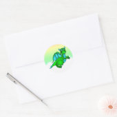 Twilight-vlucht - Cute Green & Blue Dragon Ronde Sticker (Envelop)