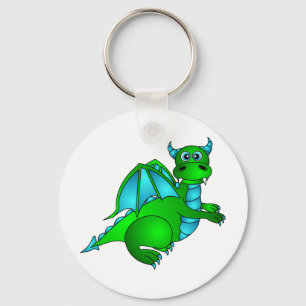 Twilight-vlucht - Cute Green & Blue Dragon Sleutelhanger