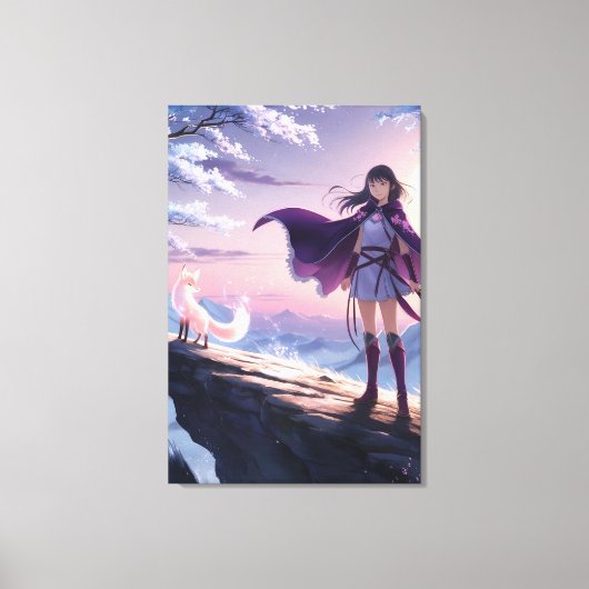 Twilight Warrior | Anime Fantasy Canvas Afdrukken (Voorkant)