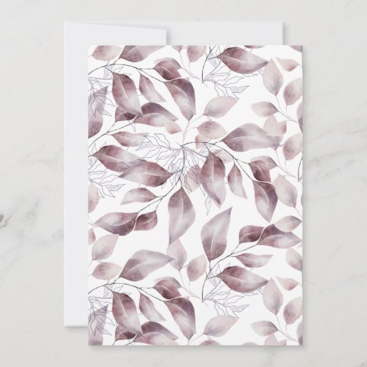 Twilight watercalor modern greenery-uitnodiging kaart (Achterkant)