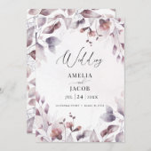 Twilight watercalor modern greenery-uitnodiging kaart (Voorkant / Achterkant)