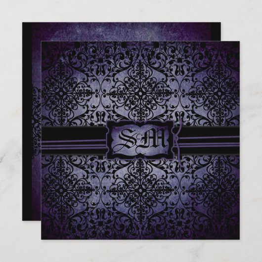 Twilight Wedding Invite Square Kaart (Voorkant / Achterkant)