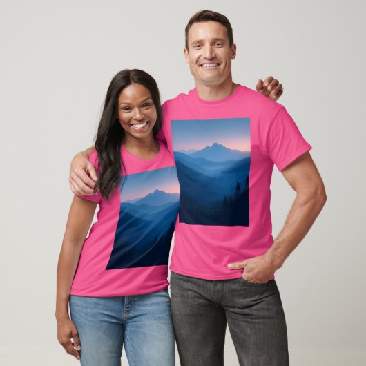 Twilight Whisper Mystical Mountain Landscape Graph T-shirt (Unisex)