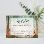 Twilight Whispers van het bos RSVP Kaartje (Staand voorkant)