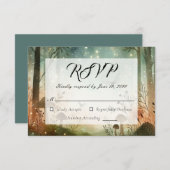 Twilight Whispers van het bos RSVP Kaartje (Voorkant / Achterkant)