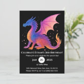 Twilight Winged Dragon verjaardagsuitnodiging Kaart (Staand voorkant)