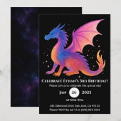 Twilight Winged Dragon verjaardagsuitnodiging Kaart (Voorkant / Achterkant)