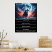 Twilight Wisdom beroemd gemaakt door Howling Wolf Poster (Keuken)