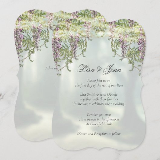 Twilight Wisteria Woodland Fairytale Wedding Kaart (Voorkant / Achterkant)