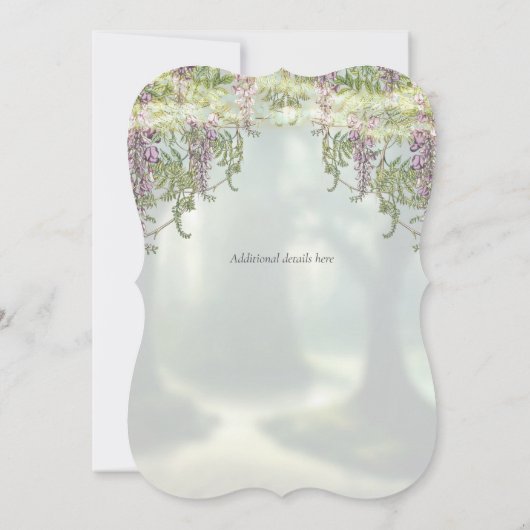 Twilight Wisteria Woodland Fairytale Wedding Kaart (Achterkant)