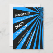 Twilight Zone Blue Black Birthday Party Invitation Kaart (Voorkant)