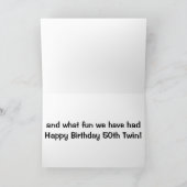 TWIN 50TH BIRTHDY WAT EEN RITJE IS HET GEWEEST / L KAART (Binnen)