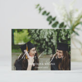 Twin Afstuderen Photo Afstuderen Dank u kaart (Staand voorkant)