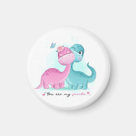 Twin Aqua en Pink Dinosaur Magneet