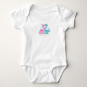 Twin Aqua en Pink Dinosaur Romper (Voorkant)