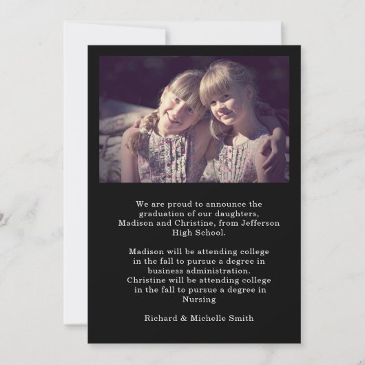 Twin Arch Photo College High School Afstuderen Aankondiging (Achterkant)
